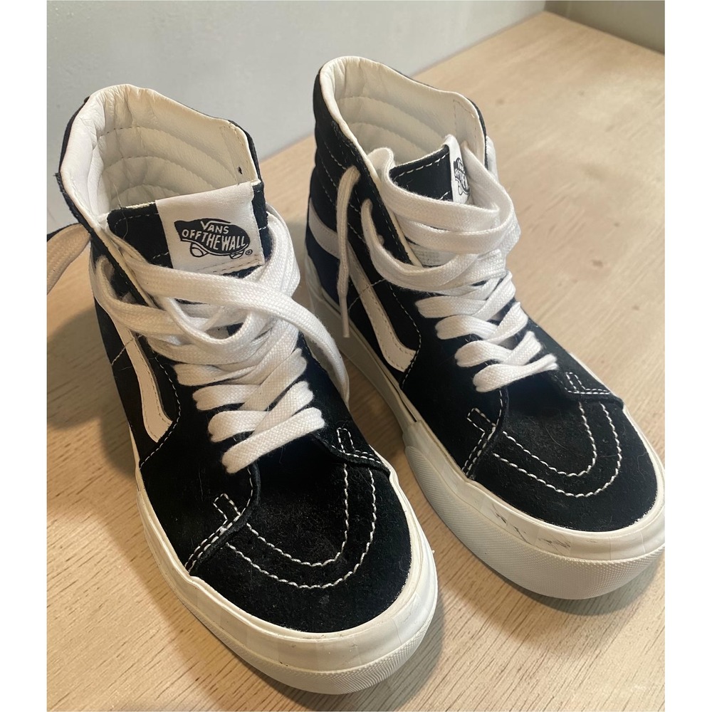 Vans Sk8-Hi Stacked Black White Platform High Top Sneakers Women's 6 Men's 4.5
